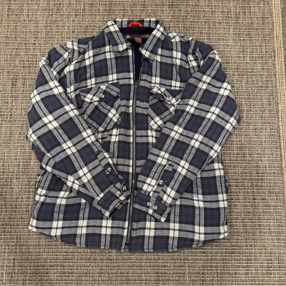 Plaid Shirt Jacket - Black and Gray - Picture 1 of 3